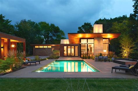 Modern ranch with pool house makes merry retreat in Minneapolis ...