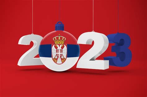 Premium Photo | 2023 year with serbia flag