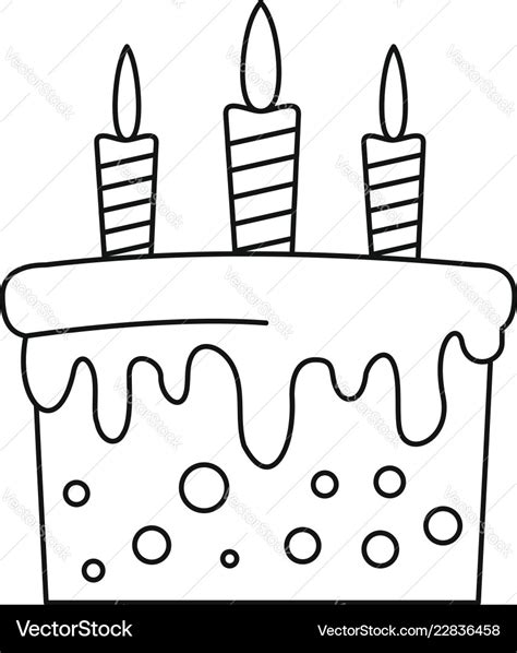 Birthday cake icon outline style Royalty Free Vector Image