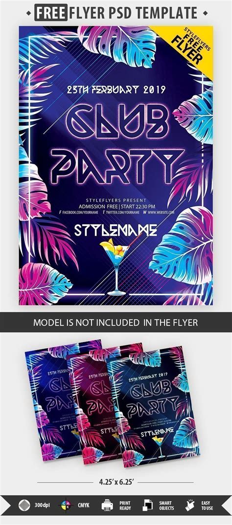 Club Party FREE PSD Flyer Template Free Download #33795 - Styleflyers