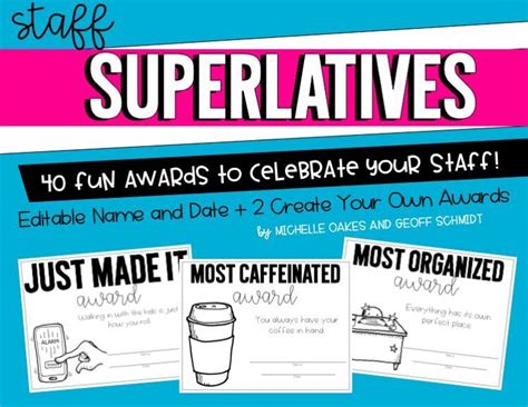 Staff Awards | Fun awards, Staff awards, Teacher motivation