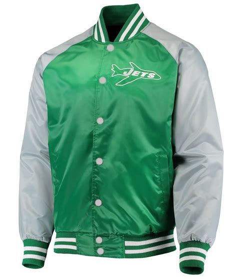 Starter Lead Off New York Jets Green and Gray Satin Jacket - Jackets ...