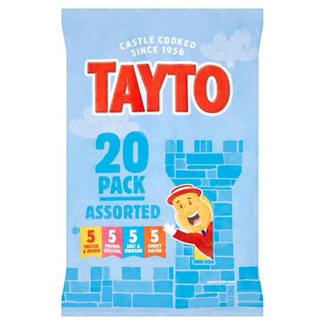 Tayto Assorted Flavour Potato Crisps 20 x 25g | Multipack Crisps ...