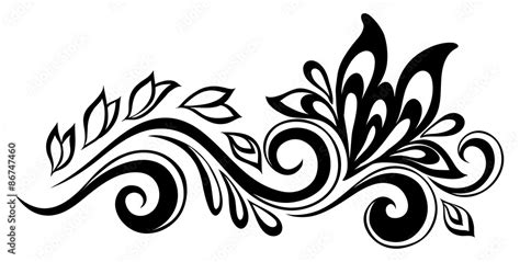 Flower Black And White Design