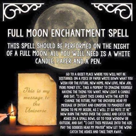 Full moon enchantment spell. | Magickal Luna | Pinterest | Moon