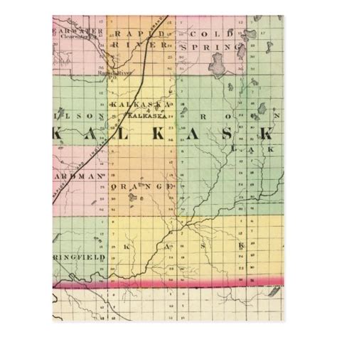 Map of Kalkaska County, Michigan Postcard | Zazzle.com