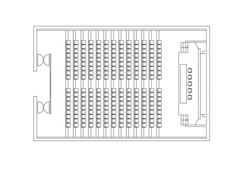 Top View Office Conference Hall CAD Drawing Details DWG File