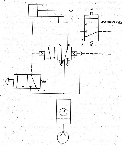 Machine Drawing: Double acting cylinder Pneumatic Circuit