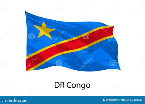 3d Realistic Waving Flag of DR Congo Isolated Stock Vector ...