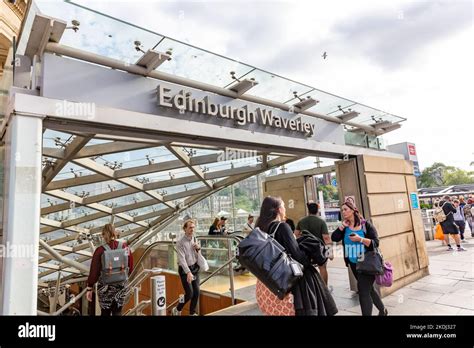 Edinburgh Waverley railway station entrance on Princes street in ...