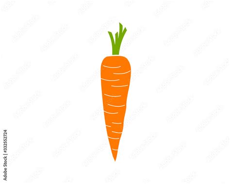 Cartoon drawing of a carrot, simple vector illustration Stock Vector ...