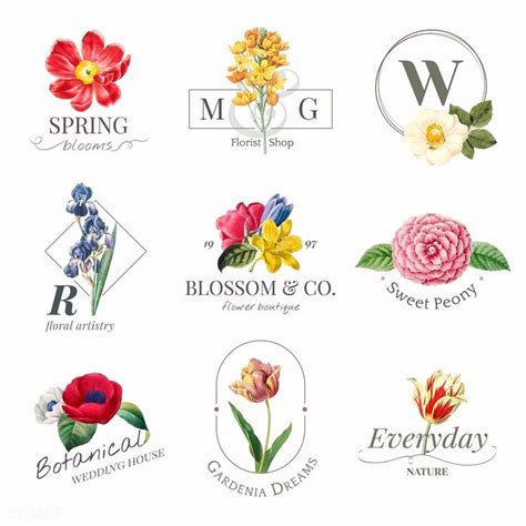 Flower boutique logo collection vector | free image by rawpixel.com ...