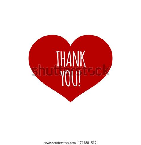 Red Heart Words Thank You Vector Stock Vector (Royalty Free) 1746881519 ...