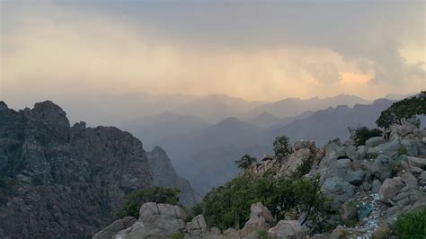 Mecca mountains turn lush green after heavy rain