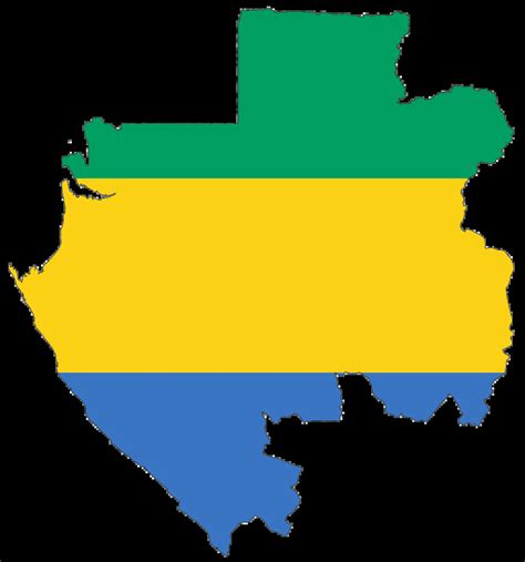 Gabon Flag Map - Mapsof.Net