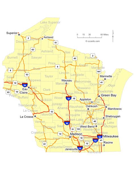 Highway 51 Wisconsin Map - Fayina Theodosia