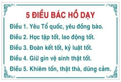 101 Hình ảnh năm điều bác Hồ dạy thiếu niên nhi đồng, tải miễn phí