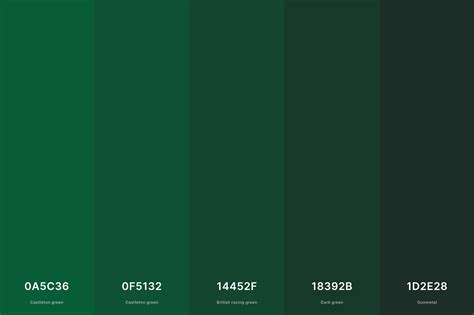 35+ Best Green Color Palettes with Names and Hex Codes | Green colour ...