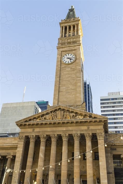 Image of Brisbane City Hall and Clock Tower - Austockphoto