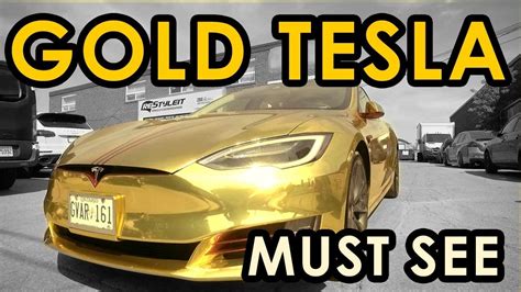 GOLD TESLA MODEL S, CRAZY CHROME JEEP AND BMW 750 WRAP - YouTube