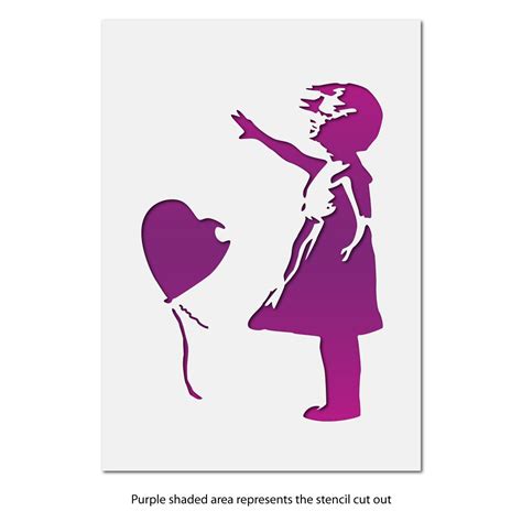 Banksy Balloon Girl Stencil - Graffiti Art Template | CraftStar