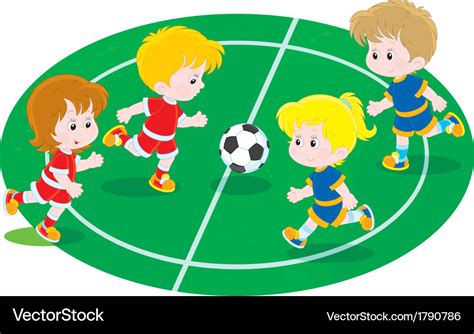 Children playing football Royalty Free Vector Image