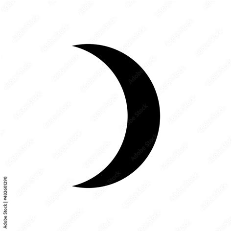 Moon icon. Sickle lunar phase of crescent Moon. Vector Illustration ...