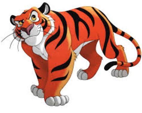 a cartoon tiger walking across a white background