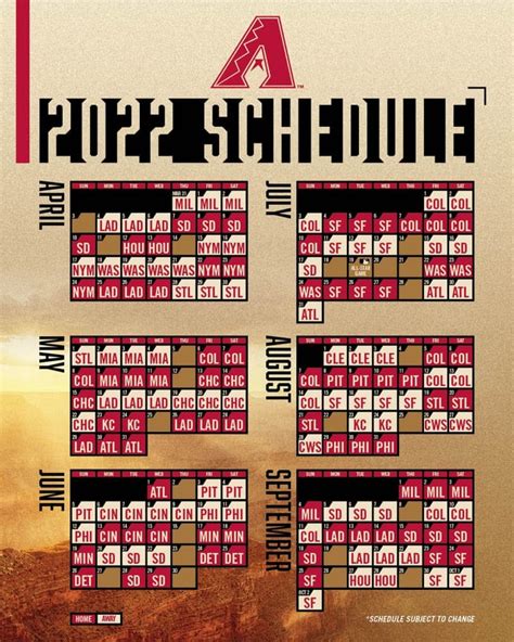 Diamondbacks 2022 Schedule - Printable Schedule 2022