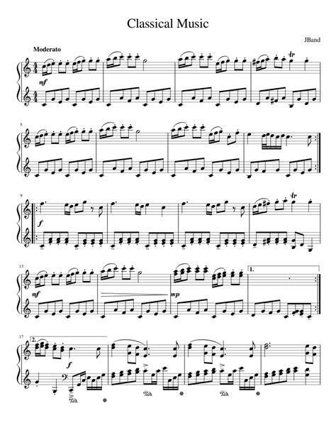 Classical Piano sheet music for Piano download free in PDF or MIDI