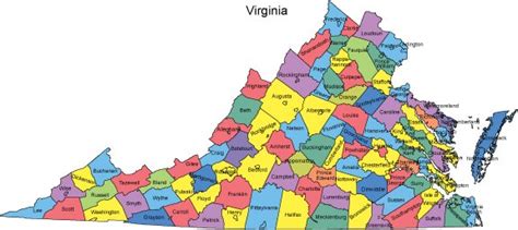 Virginia Counties Map Printable