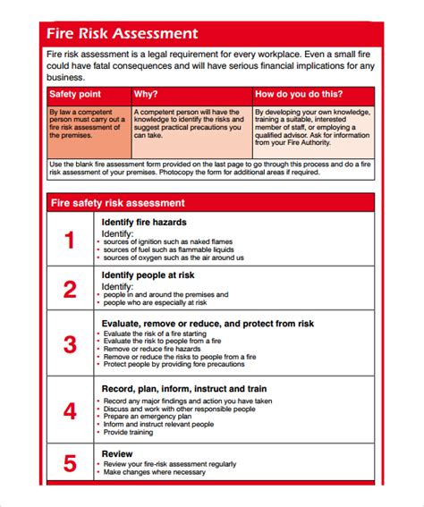 Risk Assessment Form Templates Risk Analysis Fire Risk Assessment ...