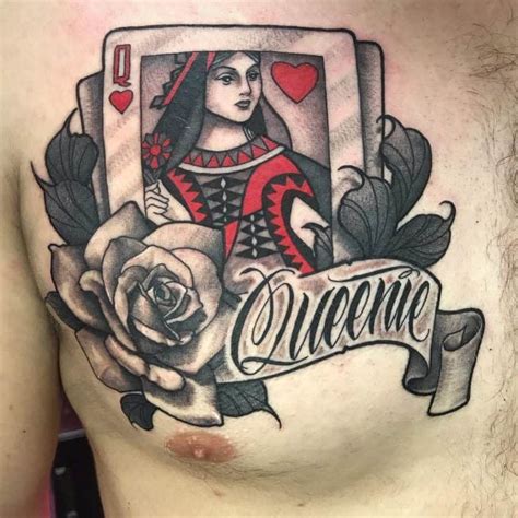 50 Queen Of Hearts Tattoo Ideas [2024 Inspiration Guide] | Queen of ...