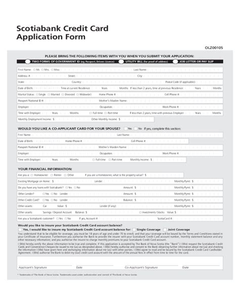 2024 Credit Card Application Form - Fillable, Printable PDF & Forms ...