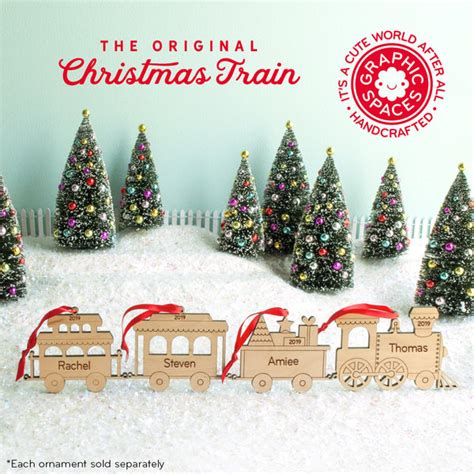 Personalized Wood Train Christmas Ornament- Caboose | Graphic Spaces