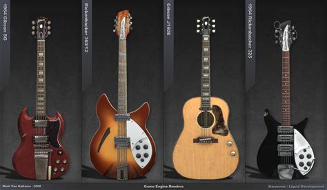 ArtStation - Beatles Rock Band Guitars