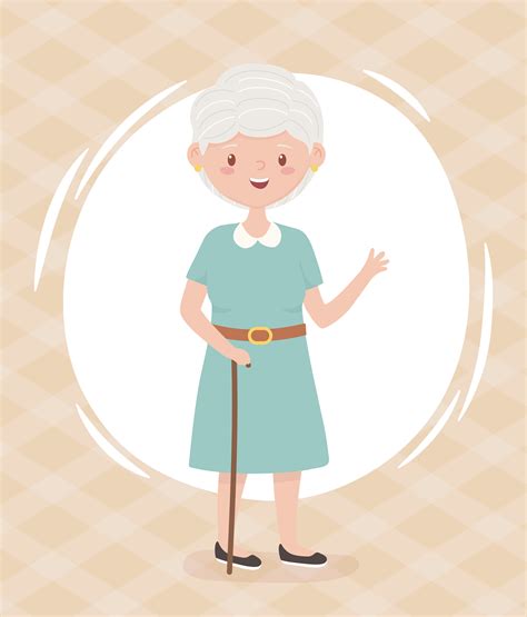 old people, elderly woman grandmother, mature person cartoon character ...