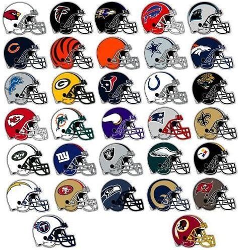 NFL Decal Stickers Set of 50 Football Helmet Shaped Stickers (Full set ...