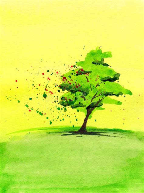 Green tree stock illustration. Illustration of color - 32237054