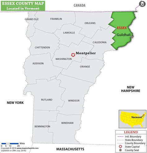 Essex County Map, Vermont