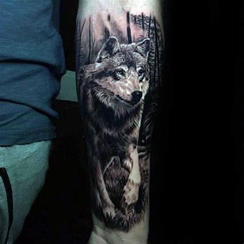 50 Cool Realistic Wolf Tattoo Designs for Men | Wolf tattoo, Wolf ...