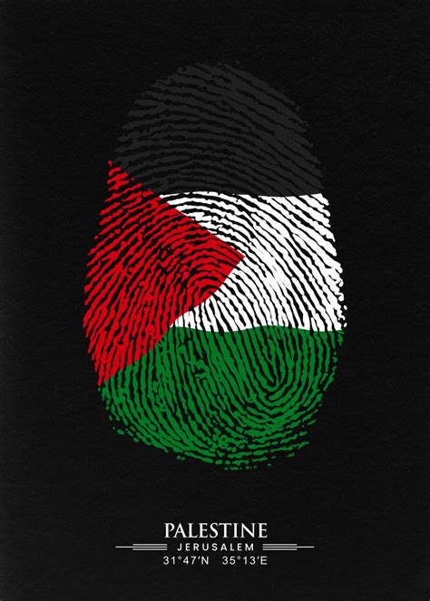 'palestine finger flag art' Poster, picture, metal print, paint by ...