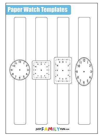 Printable Paper Watch Template For Kids | Just Family Fun