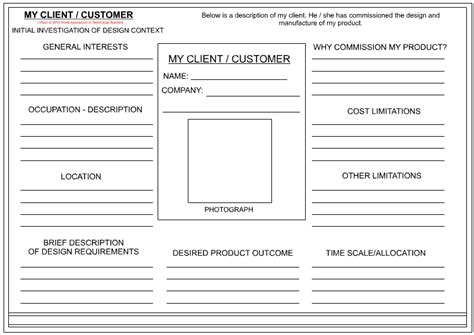 Client / Customer Profile Sheet