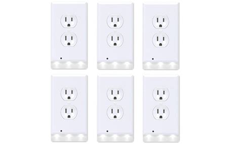 6-Pack Outlet Cover Wall Plate with LED Night Lights | Groupon