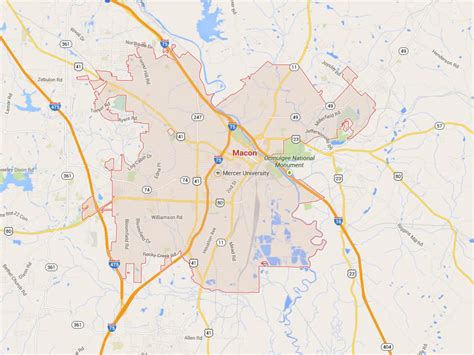 Macon, Georgia Map