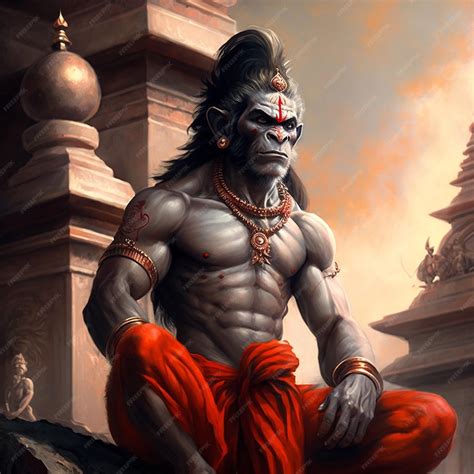 Premium Photo | Lord hanuman powerful body builder Ai generated art