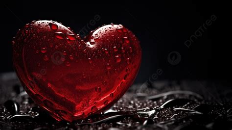 Corazón Rojo Sobre Un Fondo Negro, Imagen Del Corazon De San Valentin ...