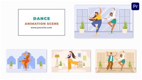 Classic and Western Dance Showcasing Flat Character Animation Scene ...