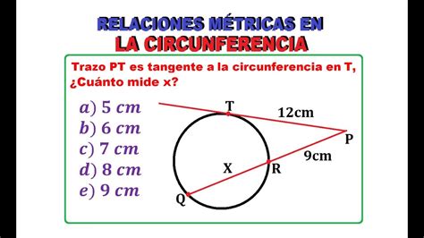 2) Relaciones Métricas en la Circunferencia. Teorema de la Tangente ...